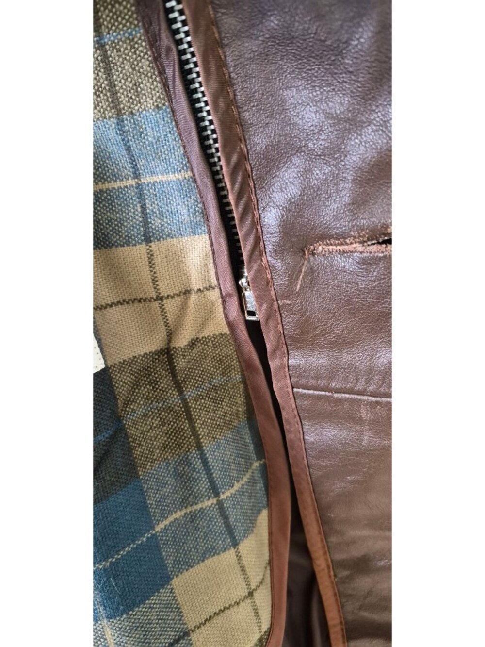 Clipper Mist Brown Genuine Leather Jacket Size 44 Regular Removable Lining - Picture 7 of 10